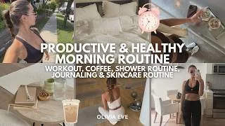 Thumbnail: Productive & Healthy Morning Routine | Workout, Coffee, Shower Routine, Journaling & Skincare