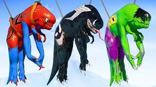 Thumbnail: Distortus Rex’s First Superhero Pack – Venom, Spider-Man, Hulk & Captain America | Jurassic World 3