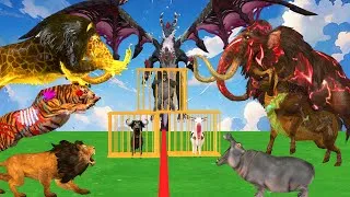 Thumbnail: 21 Giant Mammoth vs 5 Giant Tiger Lion Attack Baby Cow Gorilla Buffalo Saved By Woolly Mammoth