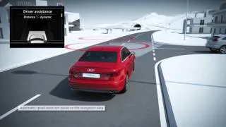 Thumbnail: Audi A4 Predictive Efficiency Assistant with Adaptive Cruise Control system animation