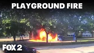 Thumbnail: Metro Detroit playground fire caught on camera