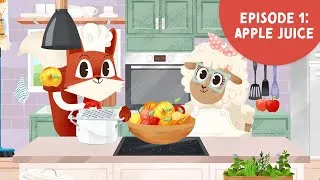Thumbnail: Cooking with Fox and Sheep - Apple juice 🧃🍎 Cooking show for children with a simple recipe to follow