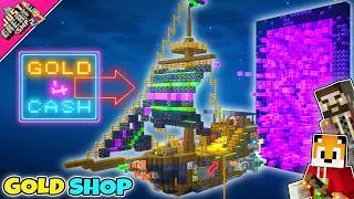 Thumbnail: We built a CYBERPUNK PIRATE Gold Shop in Minecraft Create Mod