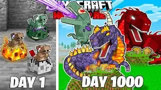 Thumbnail: I Survived 1000 Days as a LAVA DINOSAUR in HARDCORE Minecraft