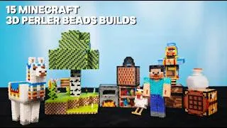 Thumbnail: 15 Minecraft 3D Perler Beads Builds | Ultimate DIY Pixel Art Craft Compilation