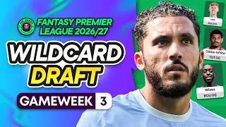 Thumbnail: FPL GW3 WILDCARD DRAFTS! 📝  SELL OR KEEP BRUNO ON WILDCARD? 🔴🇵🇹 | Fantasy Premier League 2026/27