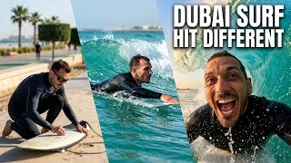 Thumbnail: Why Dubai Surfing Hits Different 🏄‍♂️ | Beach Session Vlog