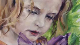 Thumbnail: Oil Painting Time Lapse | Girl and Purple Iris