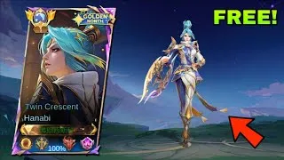 Thumbnail: THANK YOU MOONTON!! TWIN CRESCENT HANABI GOLDEN MONTH SKIN IS BACK FOR FREE!! - MLBB.