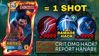 Thumbnail: JUST ONE COMBO!! INSTANT KILL!! THIS HANABI BURST CRITICAL DAMAGE IN RANKED GAME 😈.| EXTREME DAMAGE!