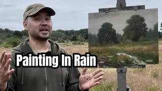Thumbnail: Rainy Day Tonalism Plein Air Painting in Oil Colors