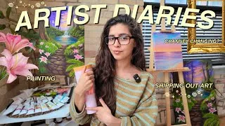 Thumbnail: ARTIST DIARIES 🎨🌱📦 ✧ shipping out original artwork, finishing my painting & yt channel updates!