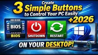 Thumbnail: Windows 10/11: Create 3 Simple Buttons to Control Your PC Easily (2026)