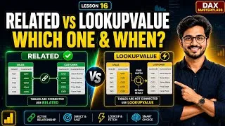 Thumbnail: RELATED vs LOOKUPVALUE in Power BI DAX (Which One to Use & When?)