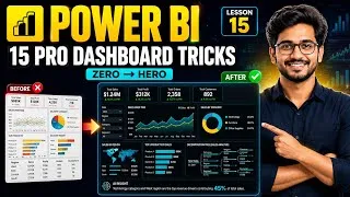 Thumbnail: 15 Power BI Tips & Tricks to Build Professional Dashboards | Complete Step-by-Step Tutorial
