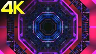 Thumbnail: 4K Abstract Hexagon Blue & Pink Neon Light Tunnel  Background || Free VJ Loops || 4K VJ Loops