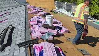 Thumbnail: How to install roofing shingles to wood deck with battery tools only Part 18