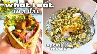 Thumbnail: What I eat in a day - 3 spring recipes 🌼 (vegan and easy)