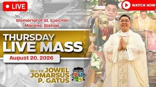 Thumbnail: FILIPINO LIVE MASS TODAY ONLINE *AUGUST 20, 2026* FR. JOWEL JOMARSUS GATUS
