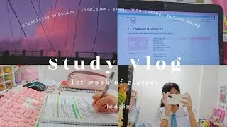 Thumbnail: [ study vlog ] first week of classes in jhs; note taking, timelapse, grwm, organize supplies 🌷
