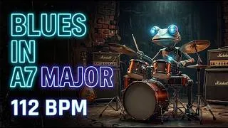 Thumbnail: 12-bar Blues in A Major (A7) Guitar Backing Track - 112 BPM - #DrumBeat - #Backingtrack - #Blues 🥁🔥💀