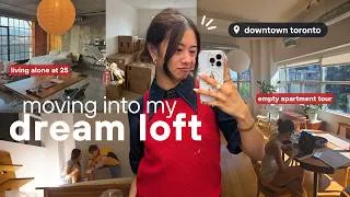 Thumbnail: moving into my dream loft in Toronto ☁️ | empty apartment tour, unpacking & decorating