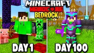 Thumbnail: I Survived 100 Days in BEDROCK Minecraft Hardcore!