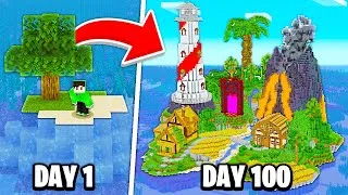 Thumbnail: I Survived 100 Days on a DESERTED ISLAND in Minecraft Hardcore!