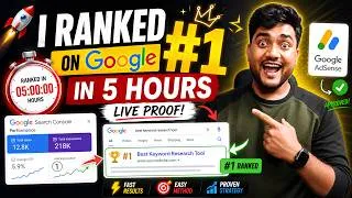 Thumbnail: I Ranked #1 on Google in 5 Hours 😱 (Live Proof)