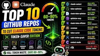 Thumbnail: Top 10 GitHub Repos To Cut Claude Code Tokens | Token-Saver Edition