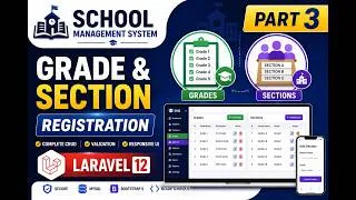 Thumbnail: School Management System in Laravel 12 — Part 3 | Grade & Section Registration