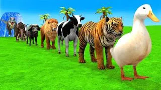 Thumbnail: Long Slide Game With Cow Elephant Gorilla Hippopotamus Tiger 3d Animal Game Funny 3d Animals