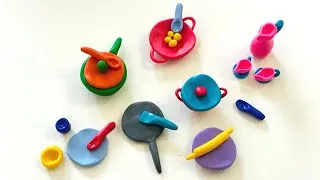 Thumbnail: How to make kitchen set from polymer clay/ polymer clay kitchen set/ fun play kitchen set for kids