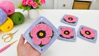 Thumbnail: yeni model tığ işi gelincik kare motif,çanta battaniye hırka yelek motifi crochet poppy square motif