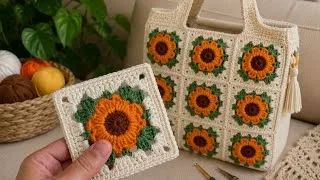 Thumbnail: New Crochet Granny Square Motif | Step-by-Step Tutorial,yeni model tığ işi kare motif adım adım.