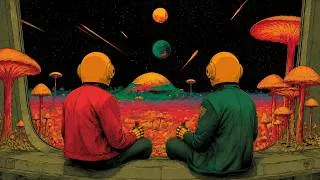 Thumbnail: Beyond Familiar Skies🍄🤖 | Chillout, Soft Funk Playlist
