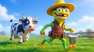 Thumbnail: Funky Frog’s Crazy Farm Adventure! 🚜 Driving a Tractor, Plowing the Fields & Caring for His Animals!