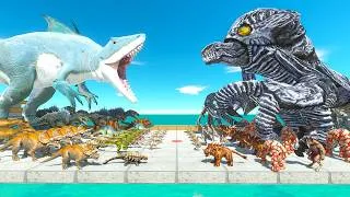 Thumbnail: King Shark vs Orga Kaiju | Infernals vs Dinosaurs - Animal Revolt Battle Simulator
