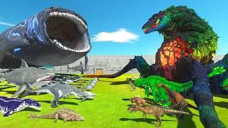 Thumbnail: Sea Monsters vs Dinosaurs | Bloop vs Biollante - Animal Revolt Battle Simulator
