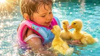 Thumbnail: 🌞🐥 The Cutest Pool Day Ever with Baby Ducklings! 🌞🐥