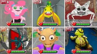 Thumbnail: Poppy Playtime Chapter 1-2-3-4-5-6 - All CHASE & JUMPSCARES HUGGY in BRIGHT Mode with Healthbars