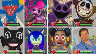 Thumbnail: Poppy Playtime Chapter 1,2,3,4,5,6 - All CHASE & JUMPSCARES HUGGY in BRIGHT Mode with Healthbars!
