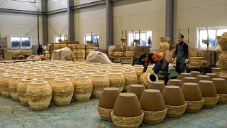 Thumbnail: Mass production process of traditional Korean jars. a traditional pottery factory