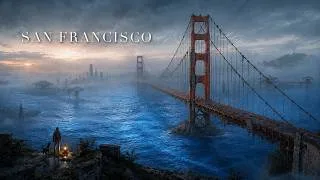 Thumbnail: Dreamlike Fantasy Ambient Music | Golden Gate Bridge Beyond Time: Across the Cobalt Sea