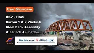Thumbnail: BBV – HS2:Curzon 1 & 2 Viaduct: Steel Deck Assembly & Launch Animation