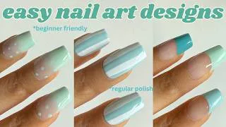 Thumbnail: Easy Blue Nail Art Designs At Home | beginner friendly , regular nail polish
