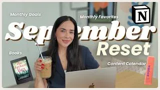 Thumbnail: SEPTEMBER RESET ✨ books, goals, monthly favorites, content calendar