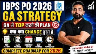 Thumbnail: IBPS PO 2026 GA Strategy | GA में TOP कैसे करें? Complete Roadmap, New Pattern & Best Sources