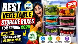 Thumbnail: "Best Vegetable Storage Boxes for Fridge 2026 — Amazon Kitchen Gadgets Worth Buying"