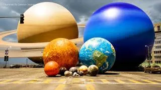 Thumbnail: What If the Solar System Entered a City? | 3D Solar System Size Comparison